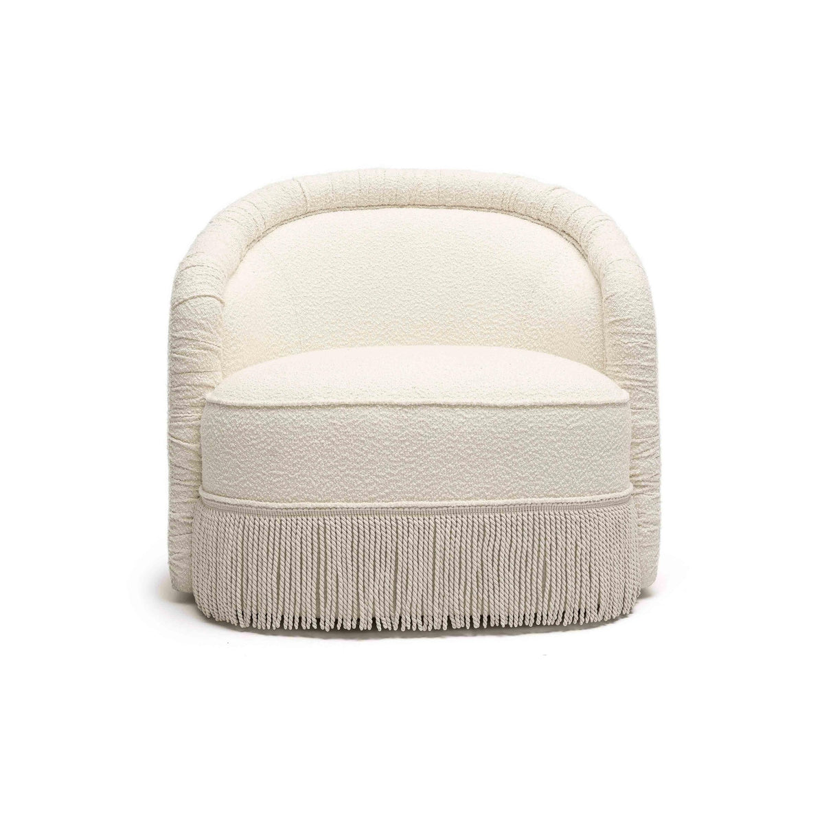 Pamela Cream Performance Boucle Tassel Accent Chair