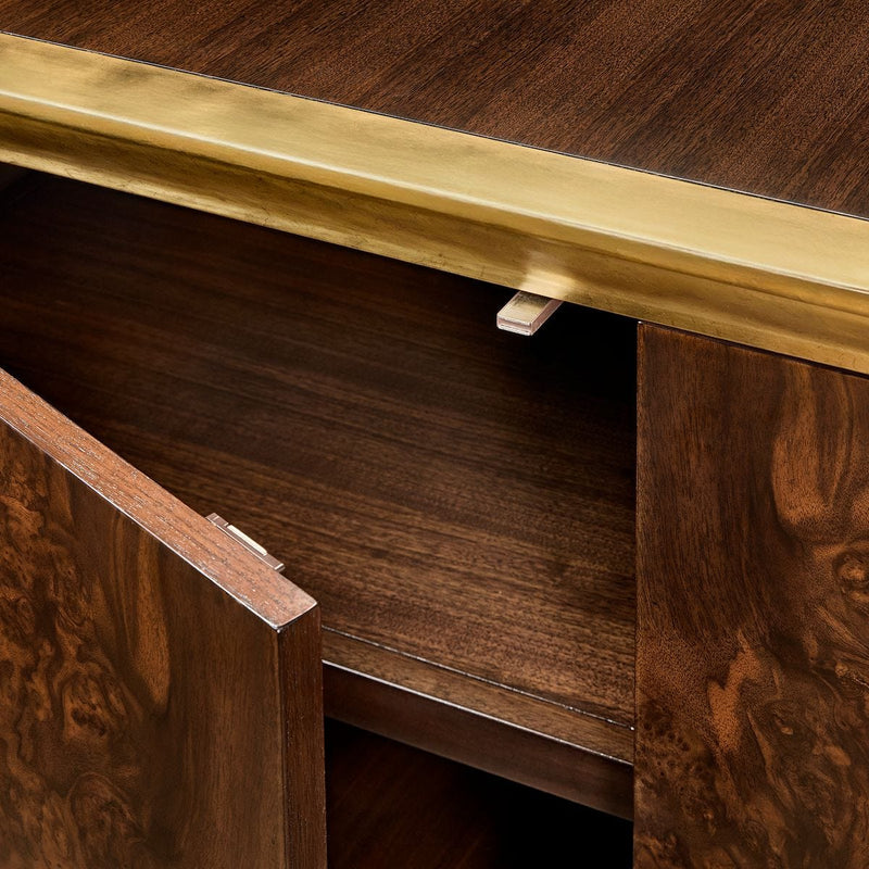 Annabelle Walnut & Gold  2 Door Cabinet