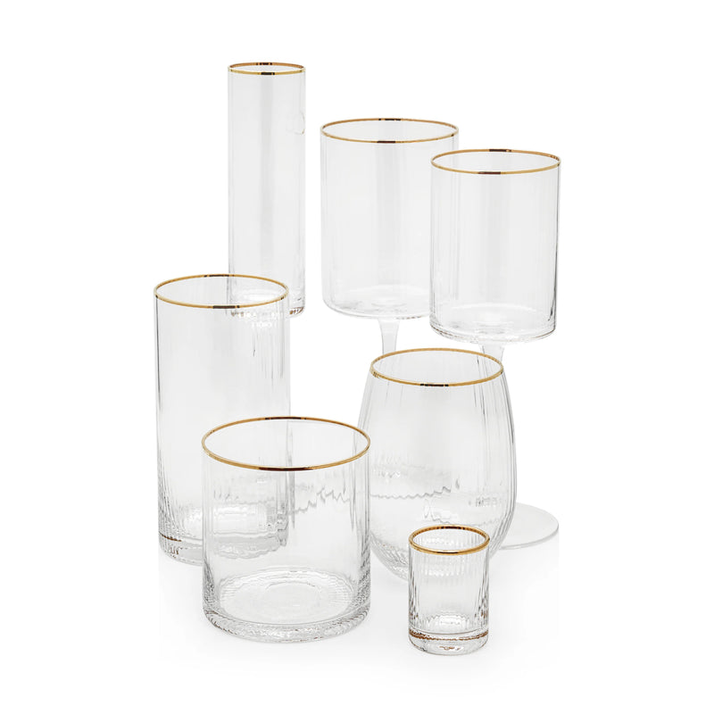 Optic Red Wine Glass with Gold Rim - Set of 12 (Copy)