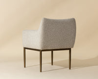 Olea Oatmeal Fabric & Bronze Dining Armchair