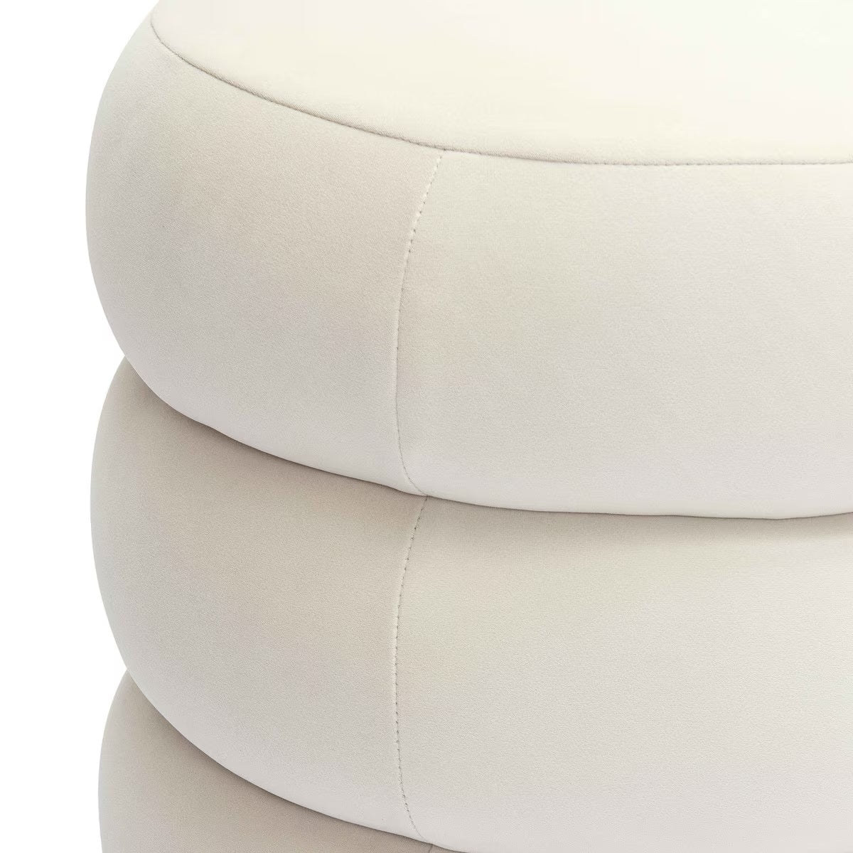 Stefanie Cream Velvet Ottoman