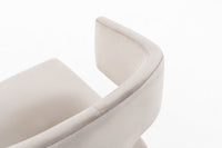 True Modern Off-White Velvet & Brass Dining Chair