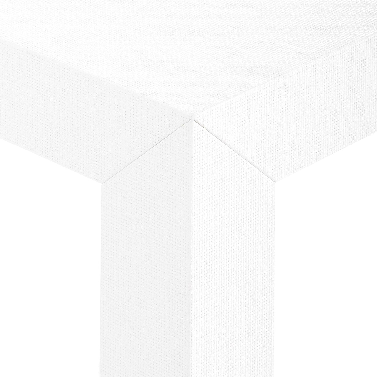 Rogelio Grasscloth Chiffon White End Table