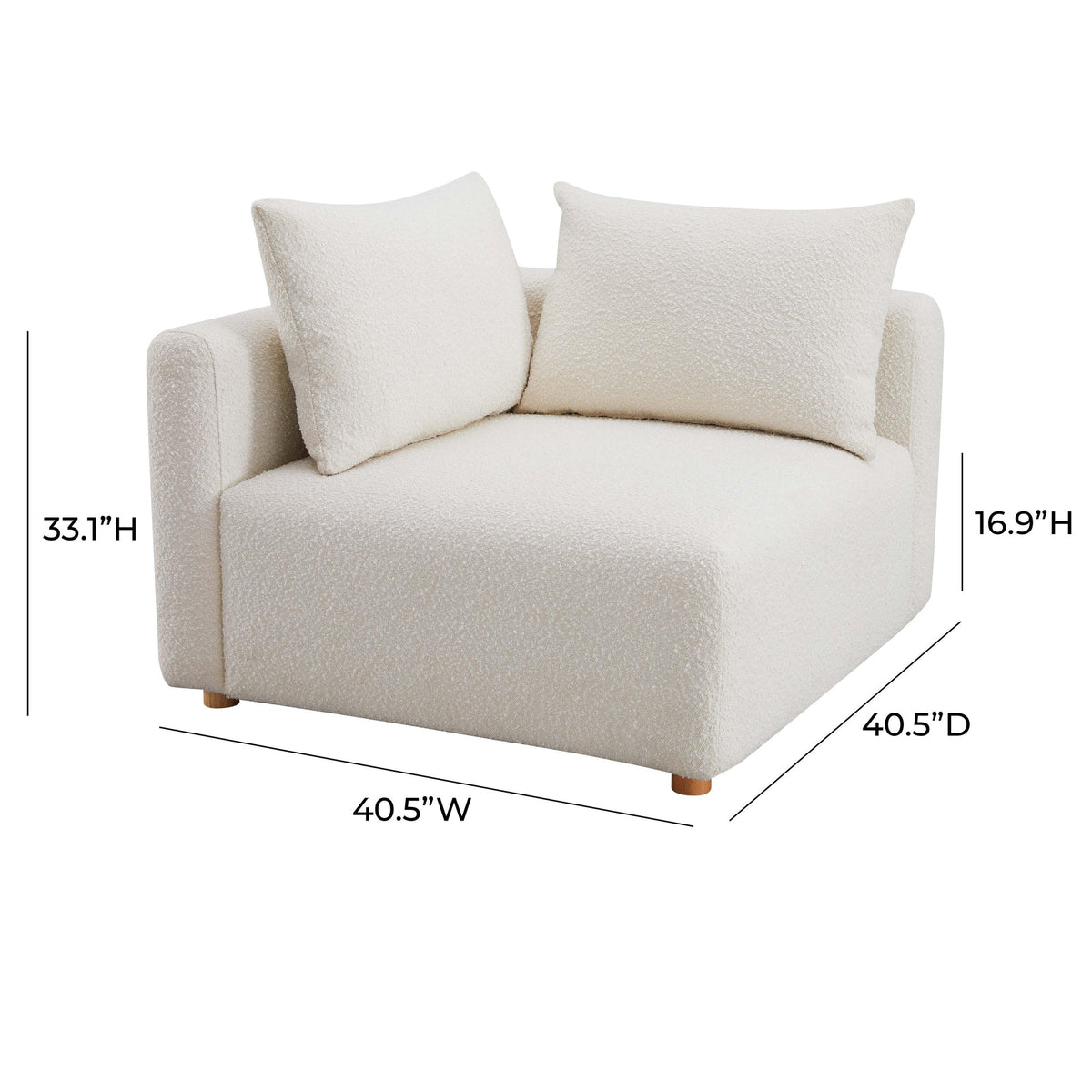 Karsyn 64" Plush Cream Performance Boucle Modular Corner Chair