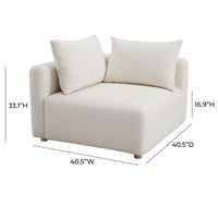 Karsyn 64" Plush Cream Performance Boucle Modular Corner Chair