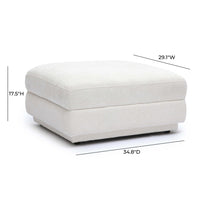 Arabella Cream Performance Chenille Modular Ottoman
