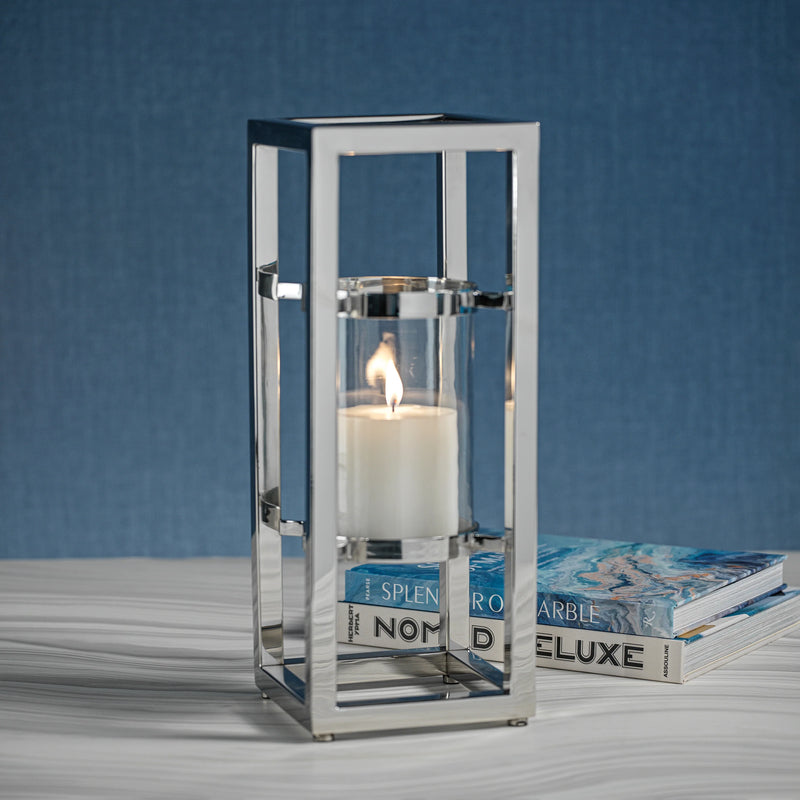 Kourtney Polished Silver Candle Holders/Hurricanes - Set of 2 (2 Sizes Available)