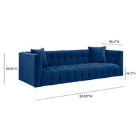 Belgravia 90.6" Navy Performance Velvet Sofa