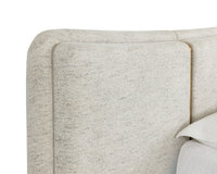 Clarimond Taupe & Light Moon Fabric King Bed with Brushed Gold