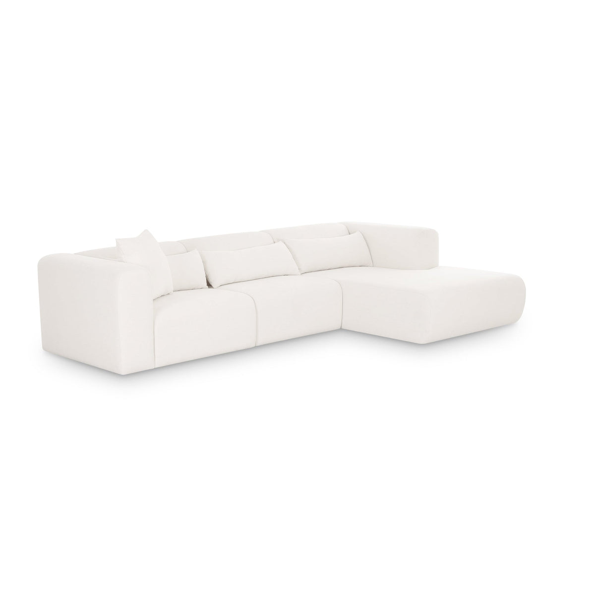 Tereasa 3-Piece Cream Performance Chenille Modular Sectional (RAF & LAF)