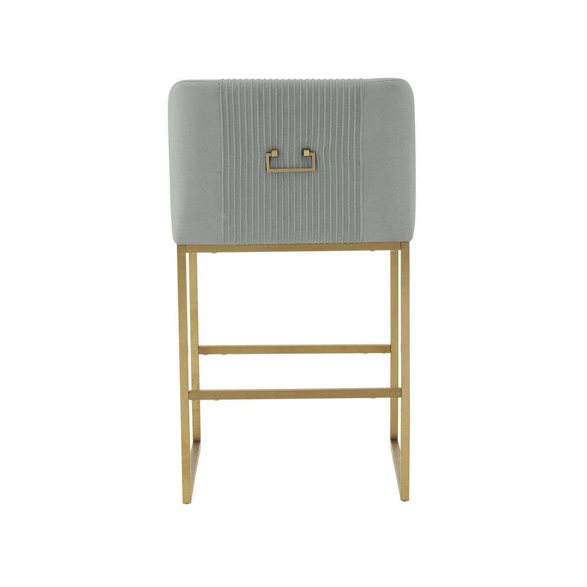 Melodie Grey Pleated Velvet Counter Stool