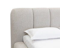 Olena Oatmeal Plush Upholstered Channel Bed