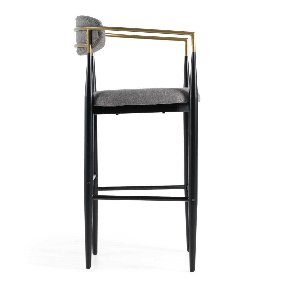 Nicole Medium Grey/Gold & Black Bar Stool
