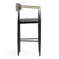 Nicole Medium Grey/Gold & Black Bar Stool