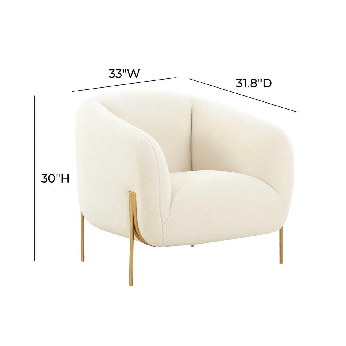 Katie Cream Shearling Accent Chair - Luxury Living Collection