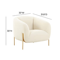 Katie Cream Shearling Accent Chair - Luxury Living Collection