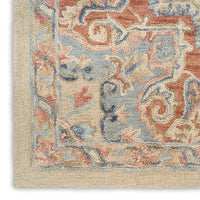 Goldie Ivory Rust Wool Persian Style Area Rug
