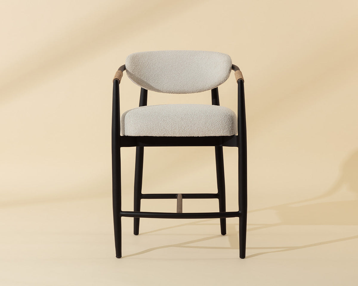 Marita Cream & Black Indoor/Outdoor Counter Stool