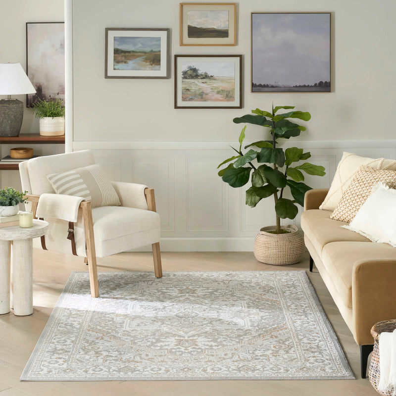 Marisol Floral Vine Light Grey Area Rug