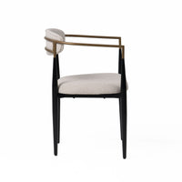 Nicole Medium Grey/Gold & Black Dining Chair