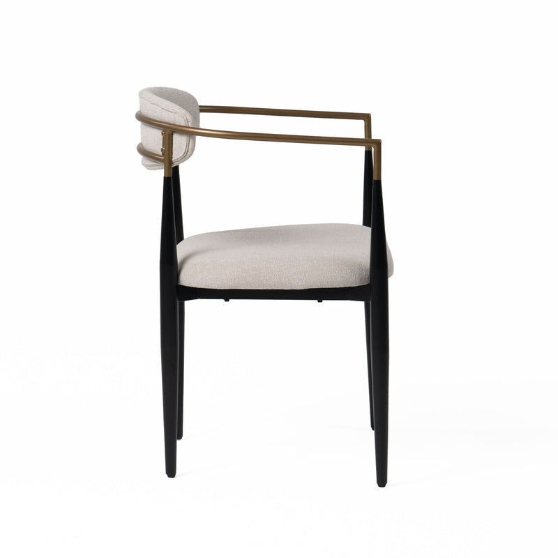 Nicole Medium Grey/Gold & Black Dining Chair