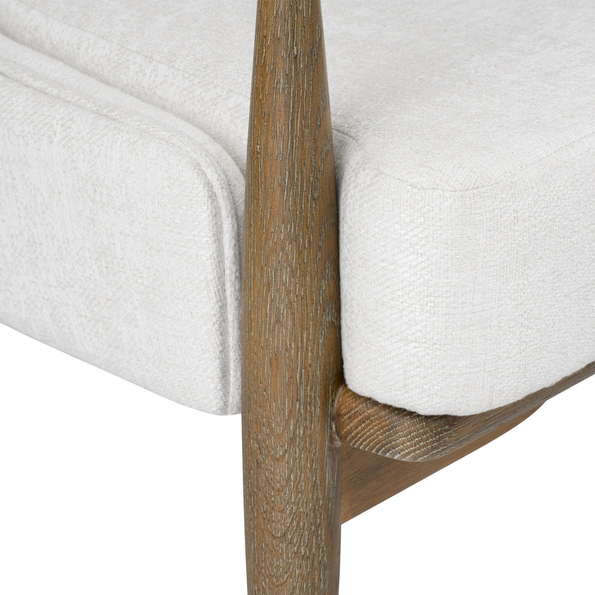 Livia Soft White Velvet & Oak Driftwood Accent Chair