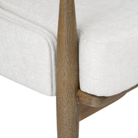 Livia Soft White Velvet & Oak Driftwood Accent Chair