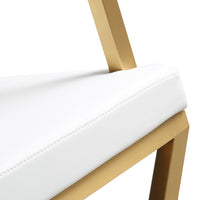 Lila White Gold Steel Faux Leather Barstool - Luxury Living Collection