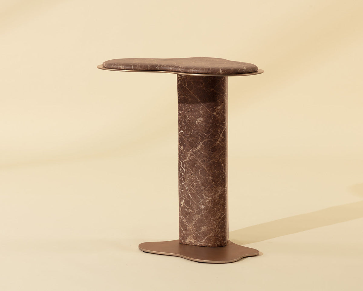 Isola Faux Marble Concrete Indoor Outdoor Accent Table