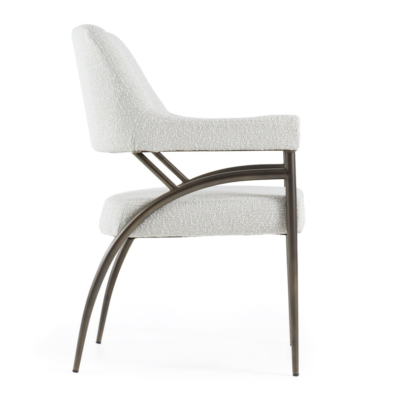 Anna Modern Off-White & Bronze Dining Chair