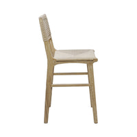 Charlotte Cerused Oak & Woven Counter Stool
