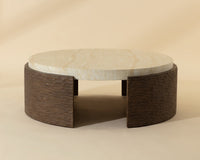 Mesa 50" Travertine Concrete Indoor/Outdoor Coffee Table