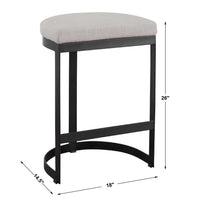 Crystal Counter Stool With Black Frame