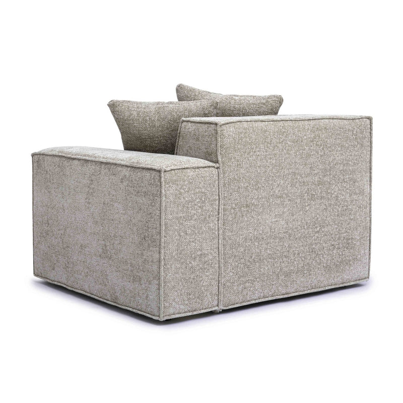 Mindy Taupe Chenille Basketweave RAF Corner Chair