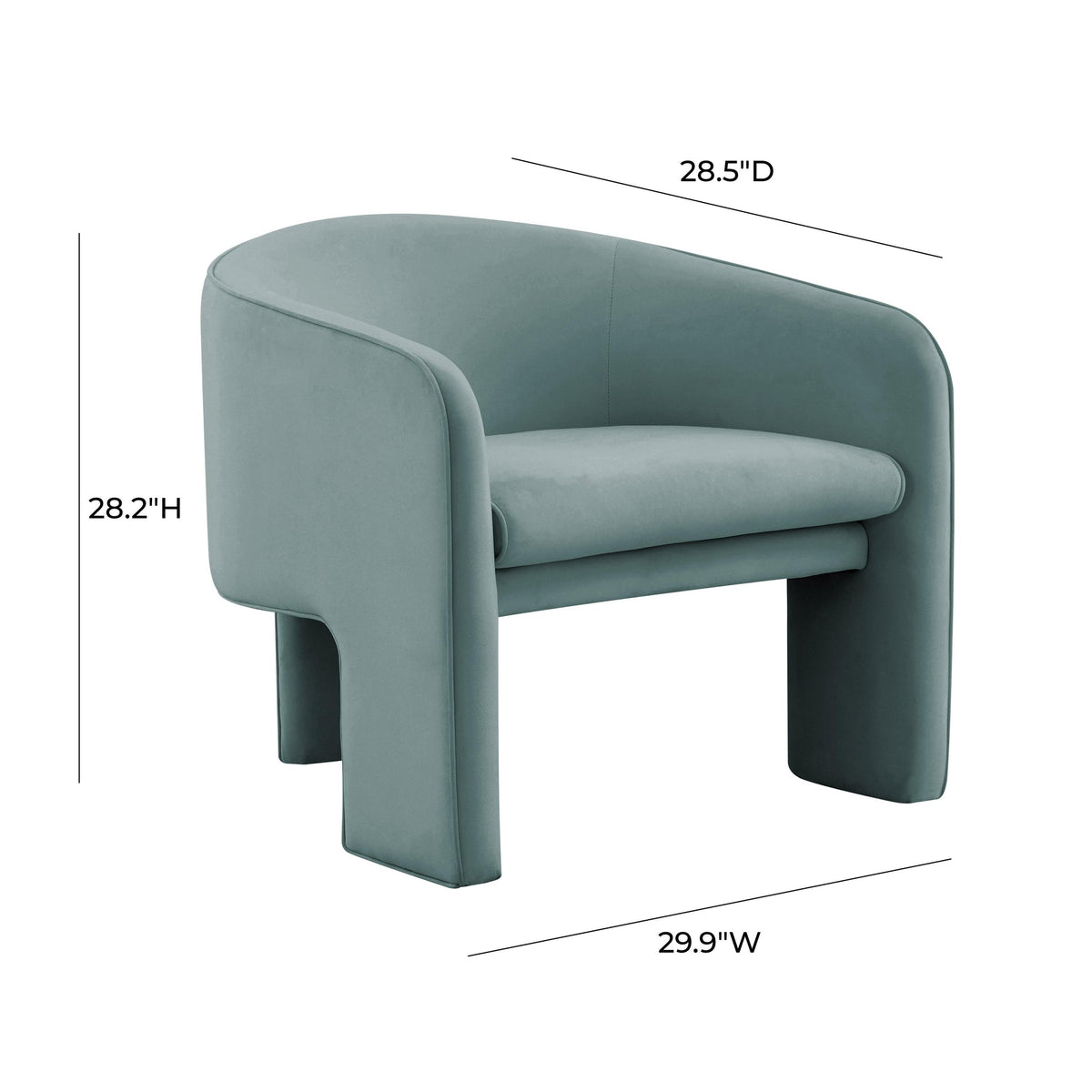 Gattara Sea Blue Performance Velvet Accent Chair