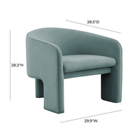 Gattara Sea Blue Performance Velvet Accent Chair