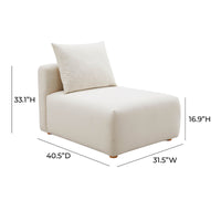 Karsyn Cream Linen Modular Armless Chair