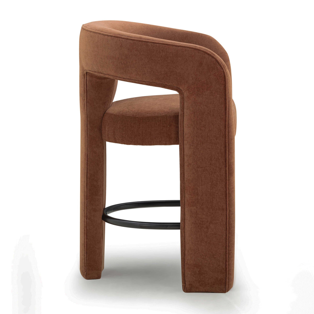 Malone Rust Red Performance Chenille Counter Stool