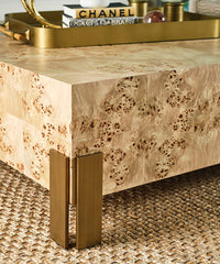 Harriet Burl Wood & Brass Square Coffee Table