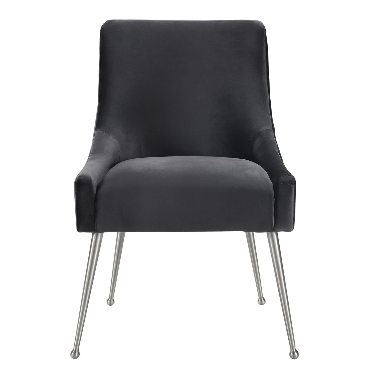 Prado Grey Velvet With Silver Frame Chair - Luxury Living Collection