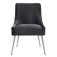Prado Grey Velvet With Silver Frame Chair - Luxury Living Collection