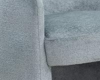 Mircea French Blue Plush Upholstered Curved Accent Chair