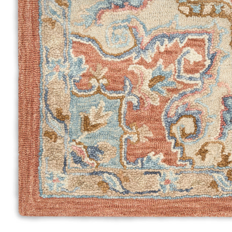 Goldie Rust Ivory Wool Persian Style Area Rug