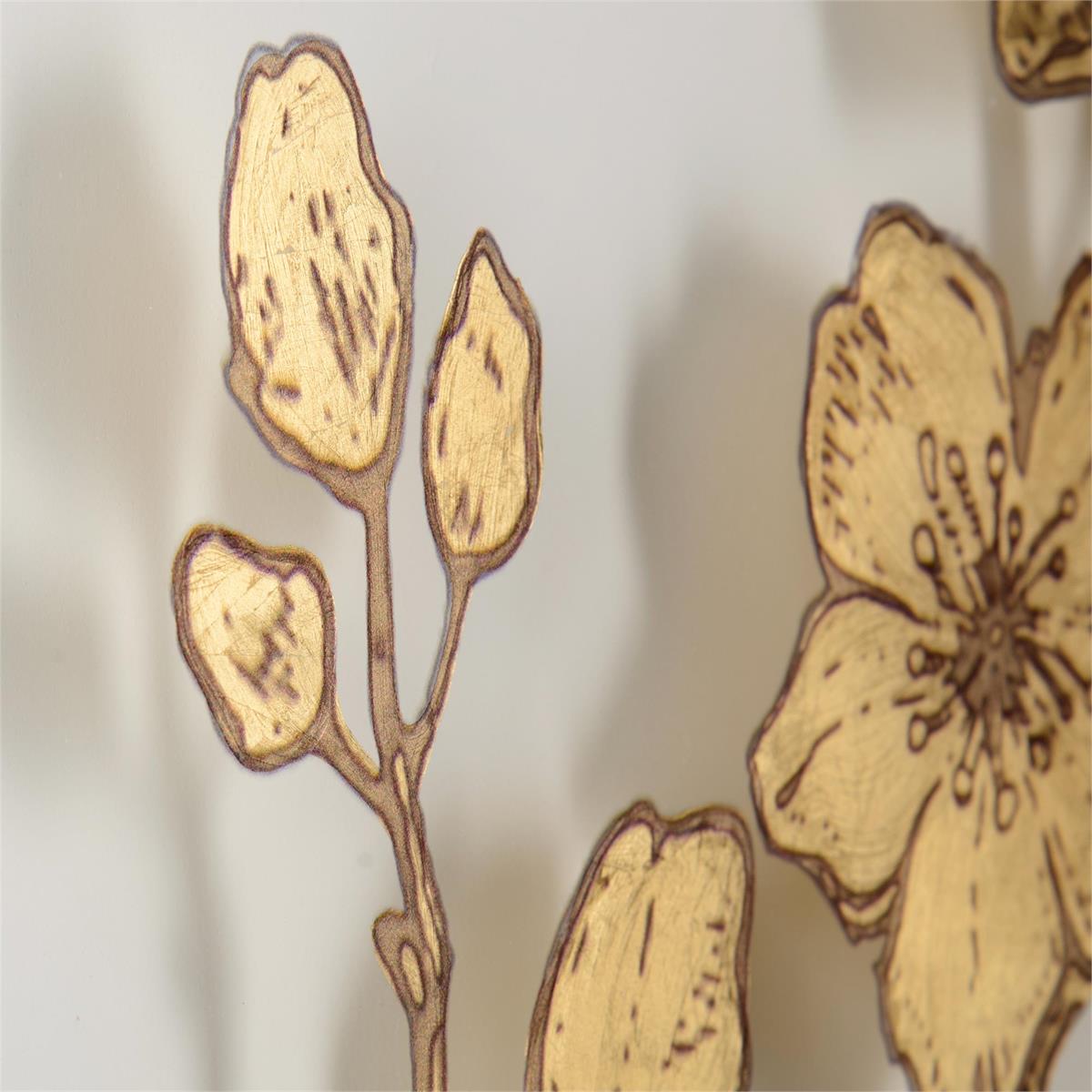 Blossom Gold Leaf Acrylic Shadow Box I -  Wall Art