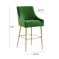 Prado Performance Grade Green Velvet Bar Stool