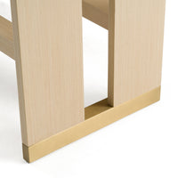 Violette Modern Glass/Natural Oak & Gold Dining Table