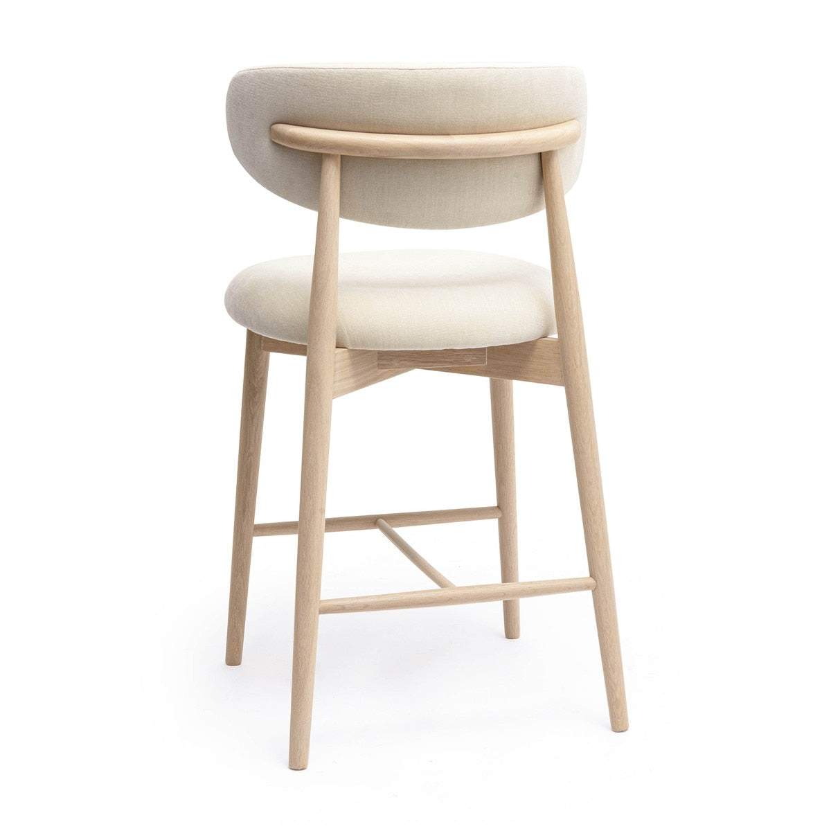 Eloise Cream Performance Textured Velvet Counter Stool