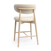 Eloise Cream Performance Textured Velvet Counter Stool
