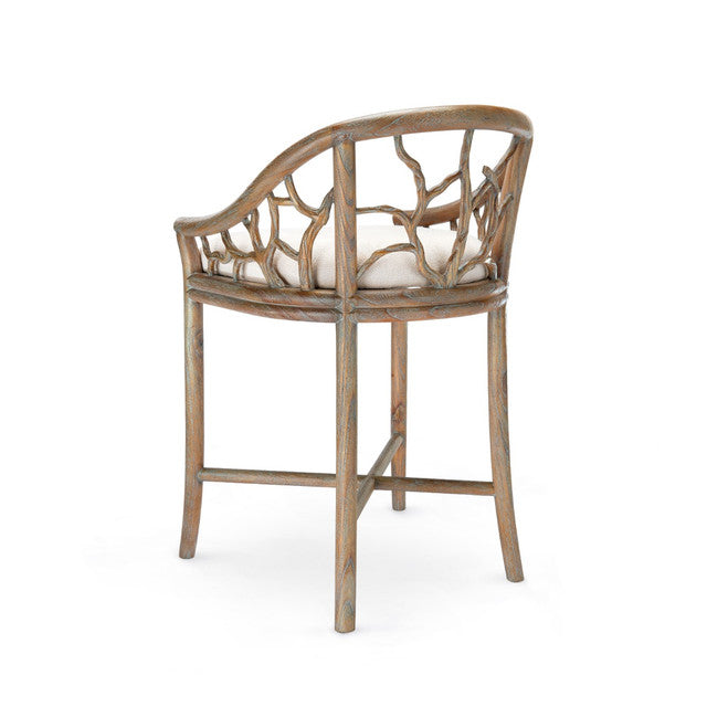 Ettah Driftwood & Linen Counter Stool