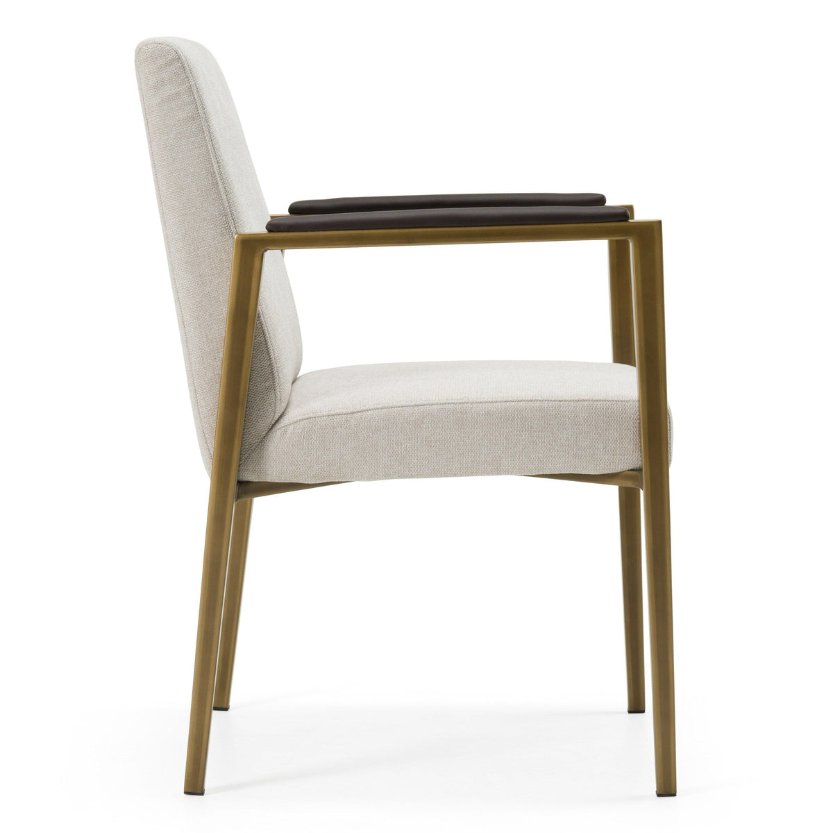 Collette Modern Off-White & Gold Dining Chair